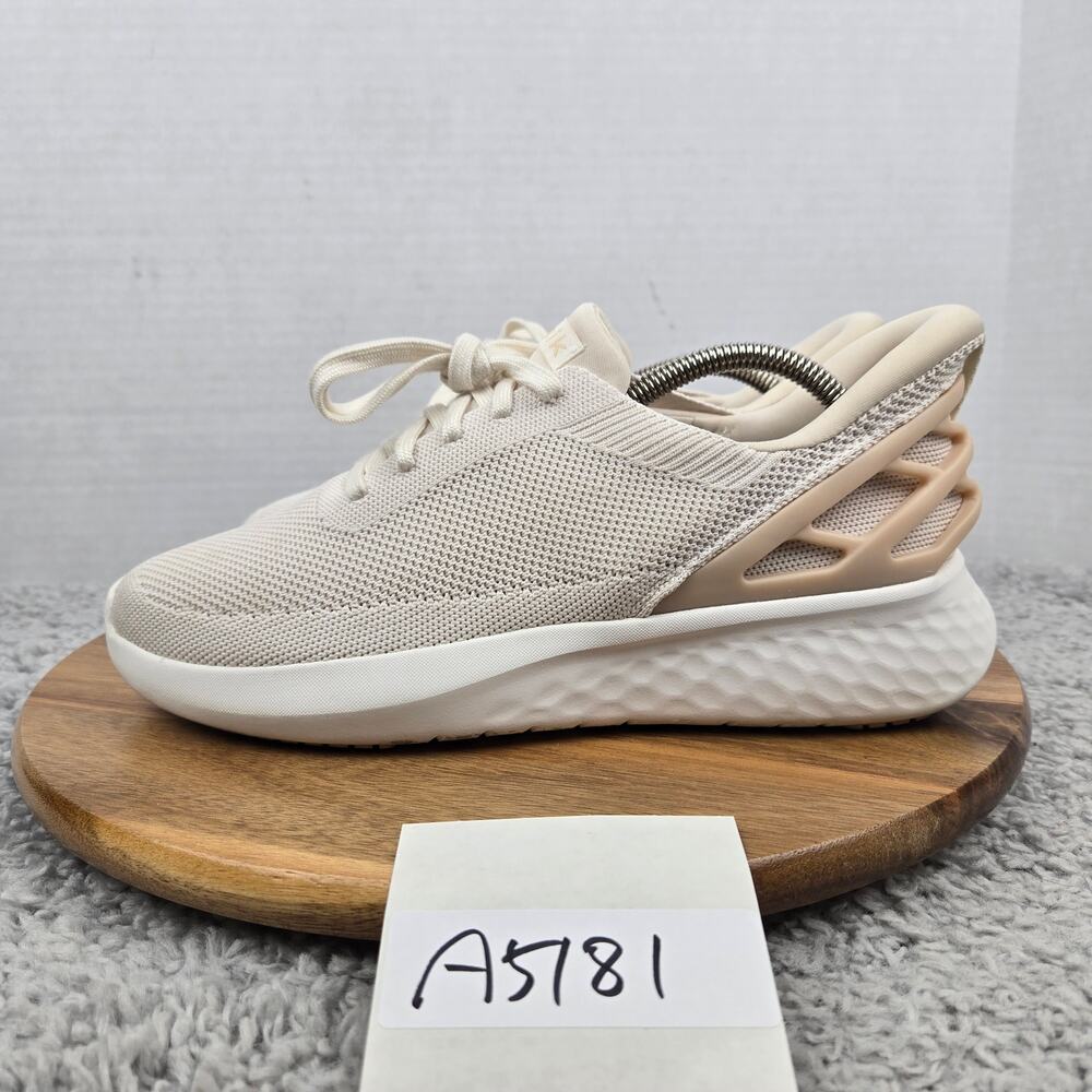 Kizik Womens 9 Athens White Creme Knit Slip On Hands-Free Casual Daily Sneaker
